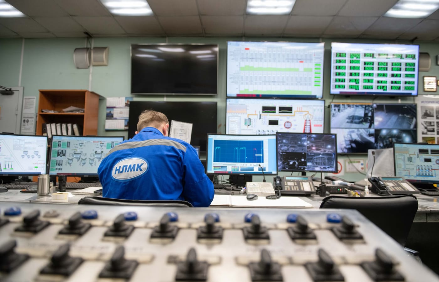 A performance operations room with banks of live data displays